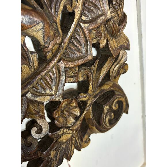 Hand-Carved Wooden Elephant Wall Art – Made in Thailand, 12x18 Boho Decor - Picture 6 of 11